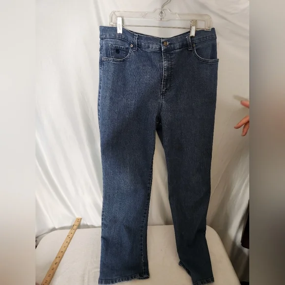 Gloria Vanderbilt Amanda Straight Jeans Womens  Blue High Rise Stretch - 16 - Picture 3 of 14